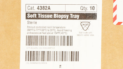 CareFusion A4382A Sterile Soft Tissue Biopsy Tray - Box of 10